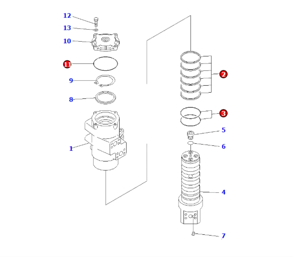 KOMATSU CD110R-1 PC400-6 PC450-6K CENTER JOINT SEAL KIT