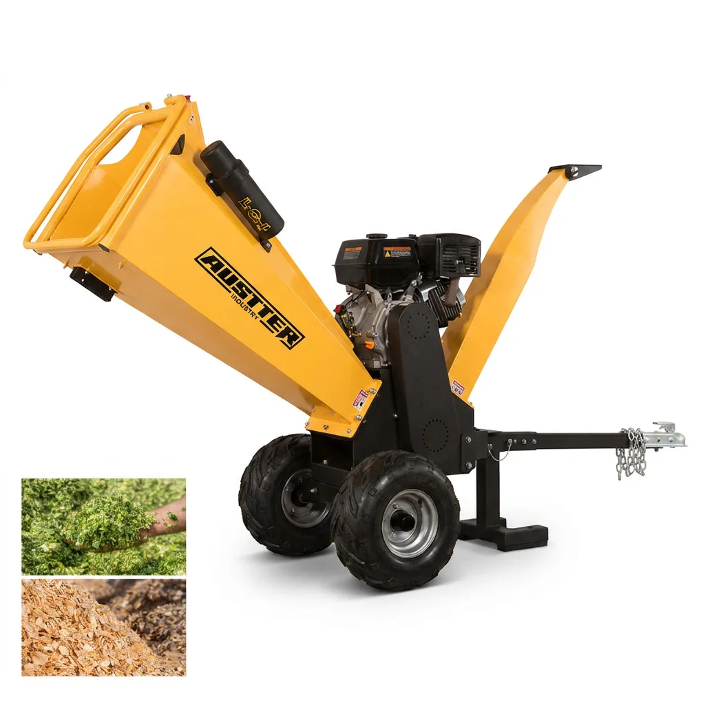Towable Heavy Duty Small 15hp Motor Garden Wood Shredder Chipper