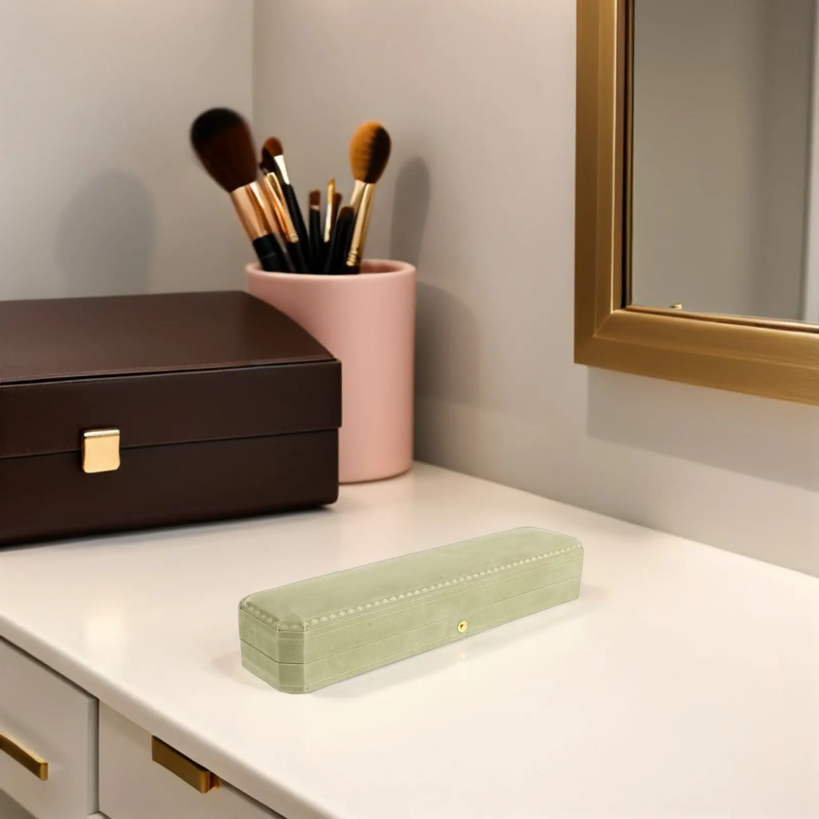 

Necklace Jewelry Storage Box Octagonal Soft Organizer Large Pendant Gift Case 9.25 X 2.2 Inch Decorative Presentation