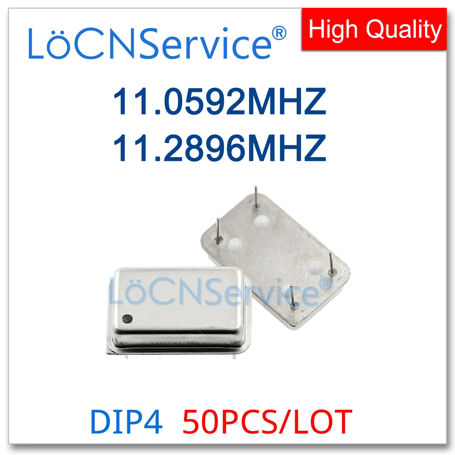 50PCS 11.0592MHZ 11.2896MHZ Crystal Oscillator Active Crystal OSC DIP-4 Rectangular Full Size 11.0592M 11.2896M Resonator DIP