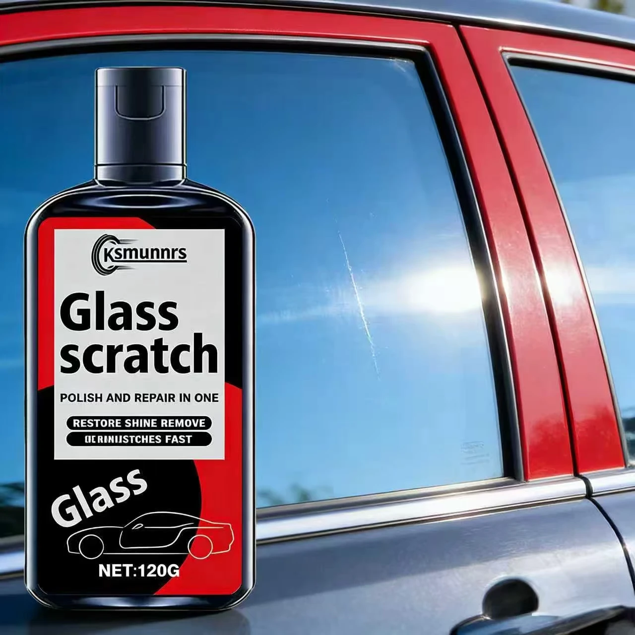 

120G Glass Scratch Repair for BMW/Toyota - Polish & Repair in One, Removes Scratches Fast, Restores Shine to Car Windows & Mirro