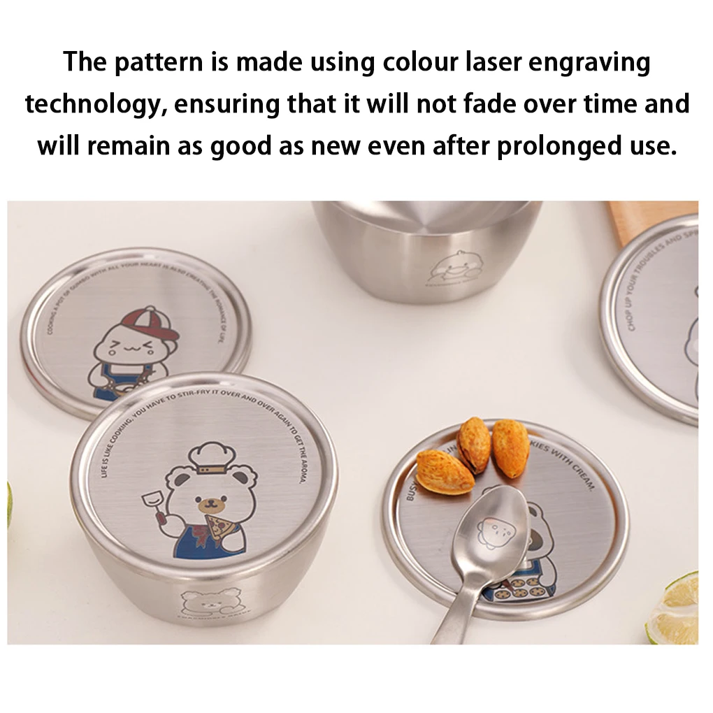 Heat-restant Cartoon Double-layer Bowl School Season Rice 304 Stainless Steel Childrens Cartoon