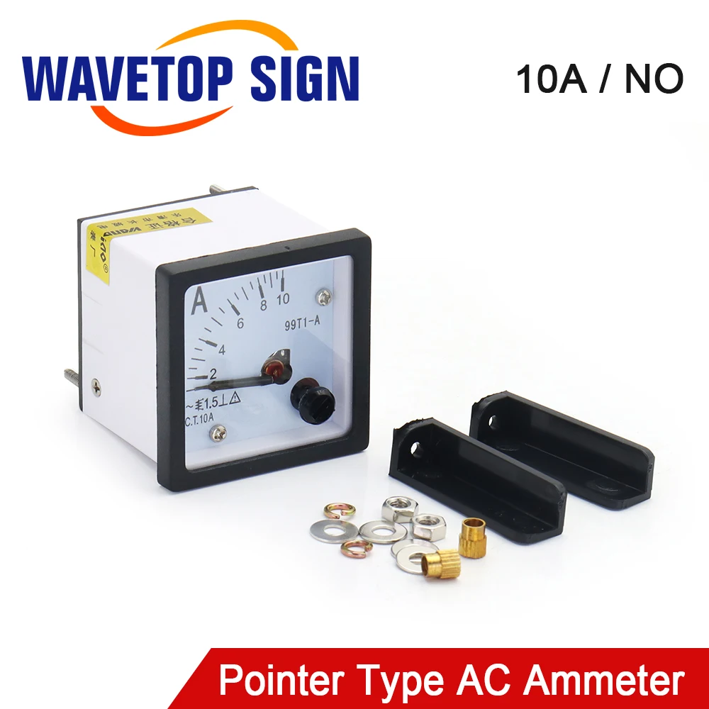 

WaveTopSign Pointer Type AC Ammeter 10A NO for CO2 Laser Engraving Cutting Machine