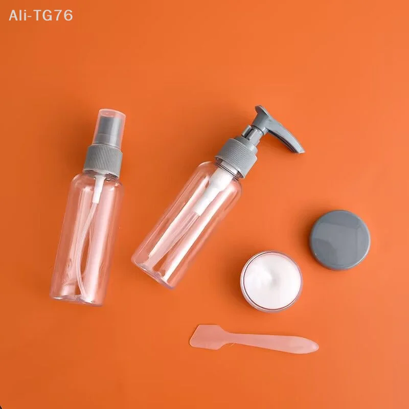 6-teiliges Auslaufsicheres Reiseflaschen-Set mit Druckverschluss, Nachfüllbare Behälter für Kosmetik, Lotion, Creme, Flüssigkeiten und Toilettenartikel