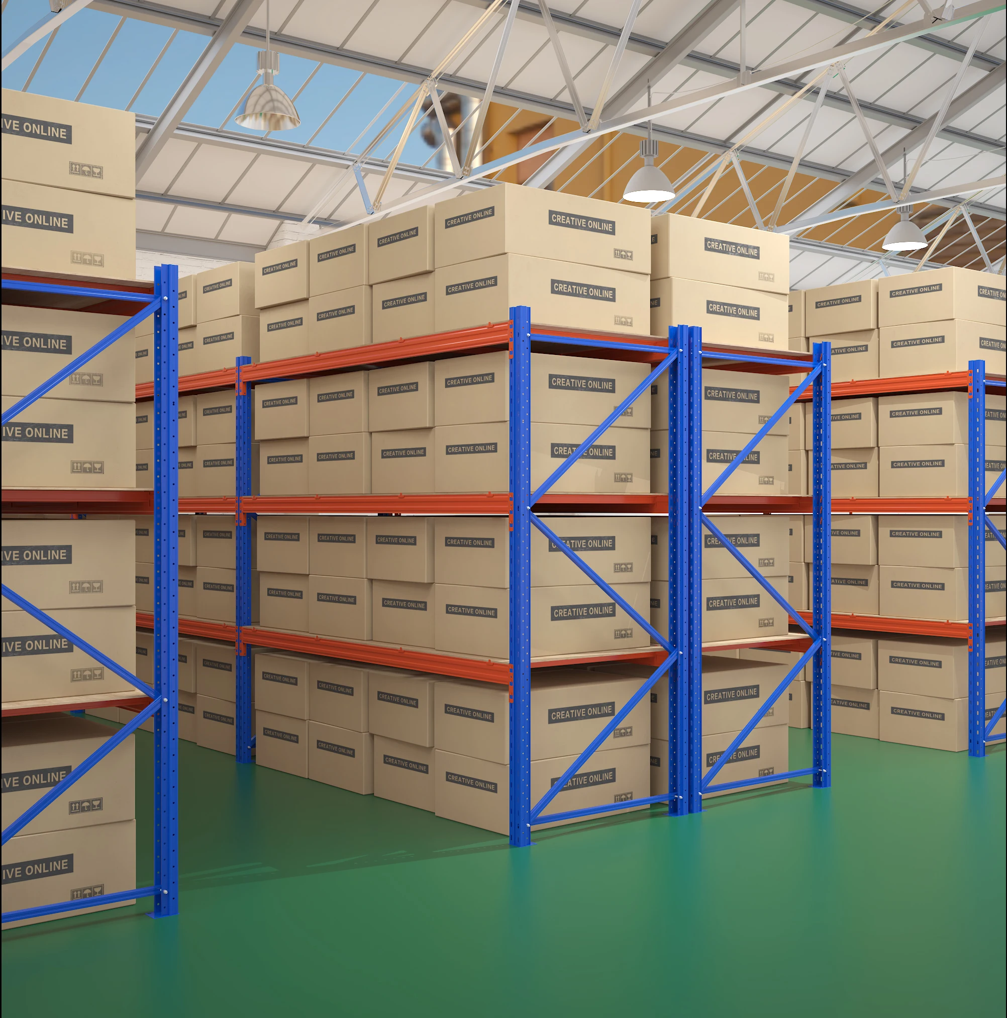 Custom Size Medium Duty Industrial Long Span Warehouse Rack Free 3D Design Adjustable Shelving with New Motor Engine