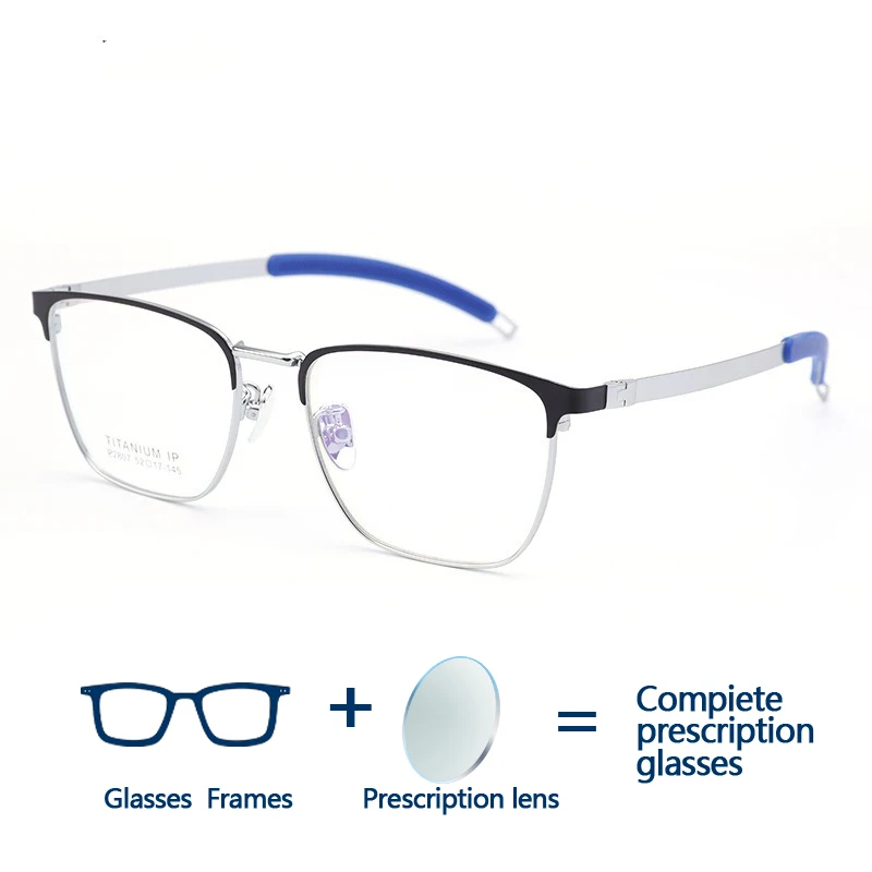 KJDCHD โลหะสแควร์แว่นตาสําหรับชายสายตาสั้นสายตายาวแว่นตา Photochromic Anti-Blue-Ray แว่นตา