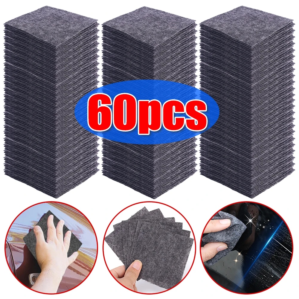 60/1pcs Nano Sparkle Cloth Car Easily Repair Paint Scratches Magic Auto Care Scuffs Cleaner Dust Removal Tools Water Polishing