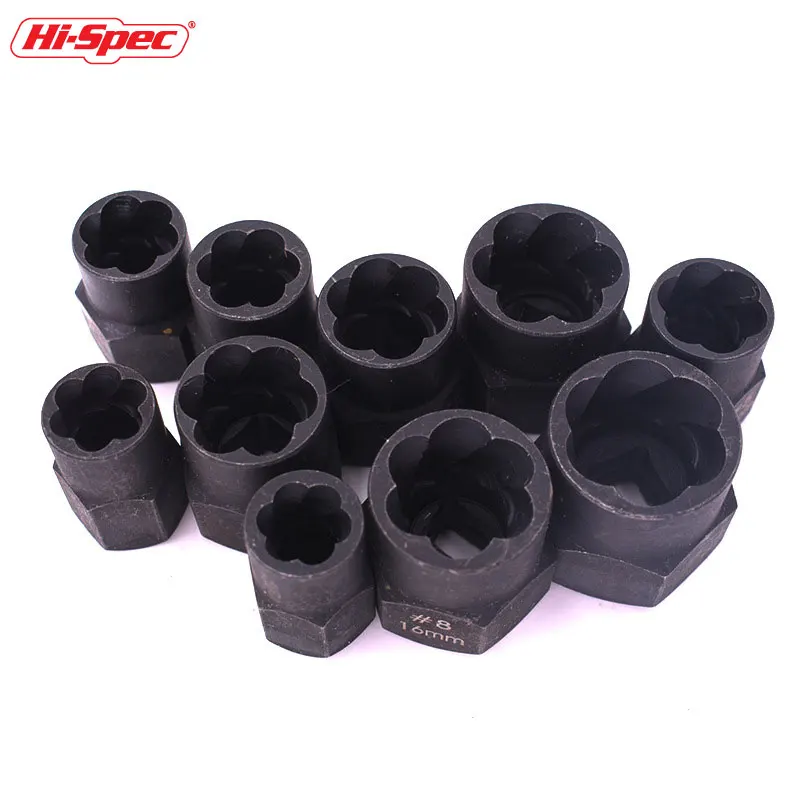 Hi-Spec Kit Pelepas Baut Mur Rusak, Set Alat Pelepas Baut Soket Ekstraktor Mur Damaged