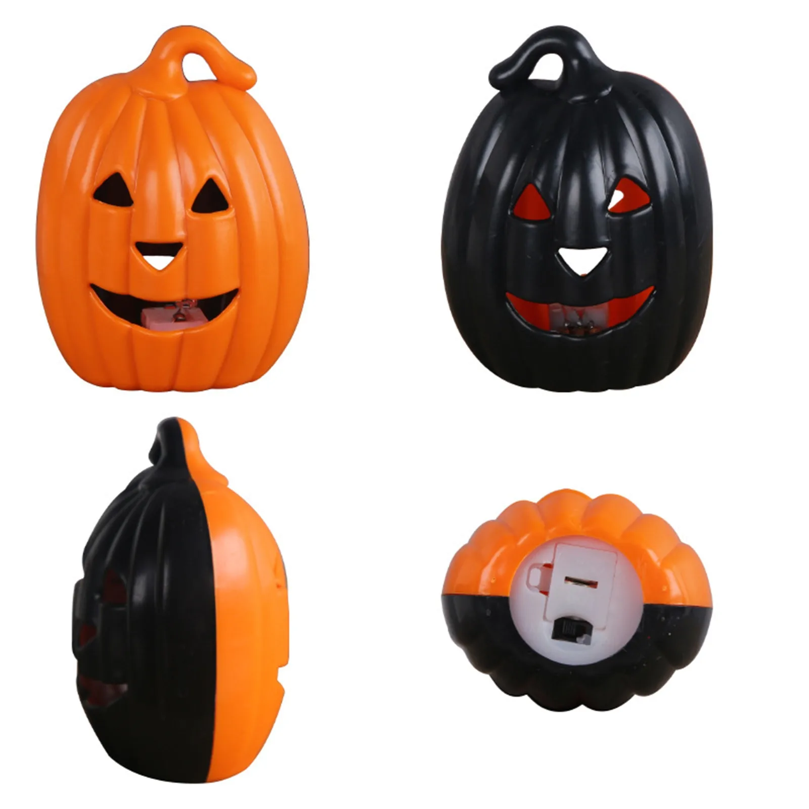 1/6 PC Halloween Pumpkins Lamp Decorations Holiday Children's Hand-held Pumpkins Lamp Glowing Pumpkins Bucket Props