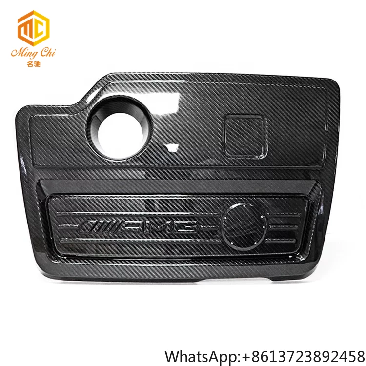 

High Quality CLA45 AMG Black Dry Carbon Fiber Engine Hood Cover Lid Body Kits for Mercedes-Benz AMG Class A45 Engine Cover