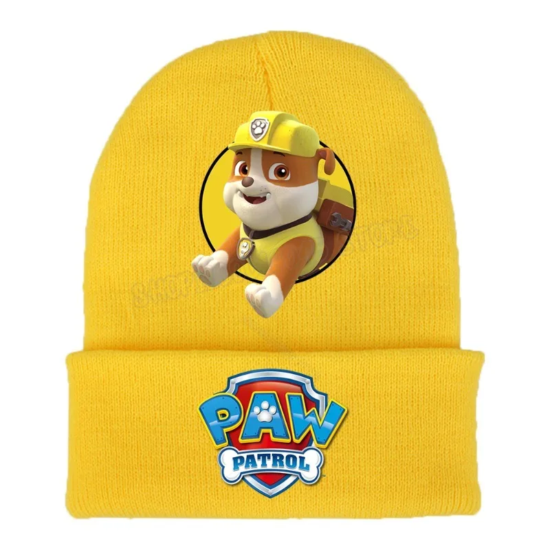 Paw Patrol Skye Woolen Hat Headgear Cartoon Winter Chase Marshall Knitted Cap Skullies Beanies Boy Girl Bonnet Birthday Gifts