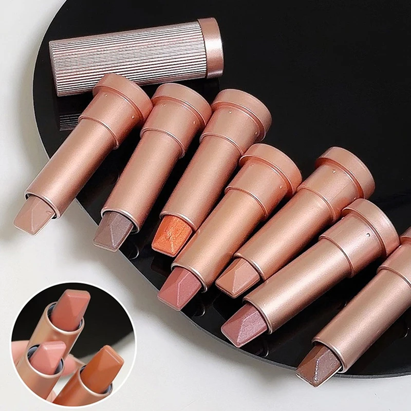 Gradiente dupla cor glitter sombra vara perolado preguiçoso iluminador sombra caneta contorno iluminar maquiagem dos olhos à prova dwaterproof água