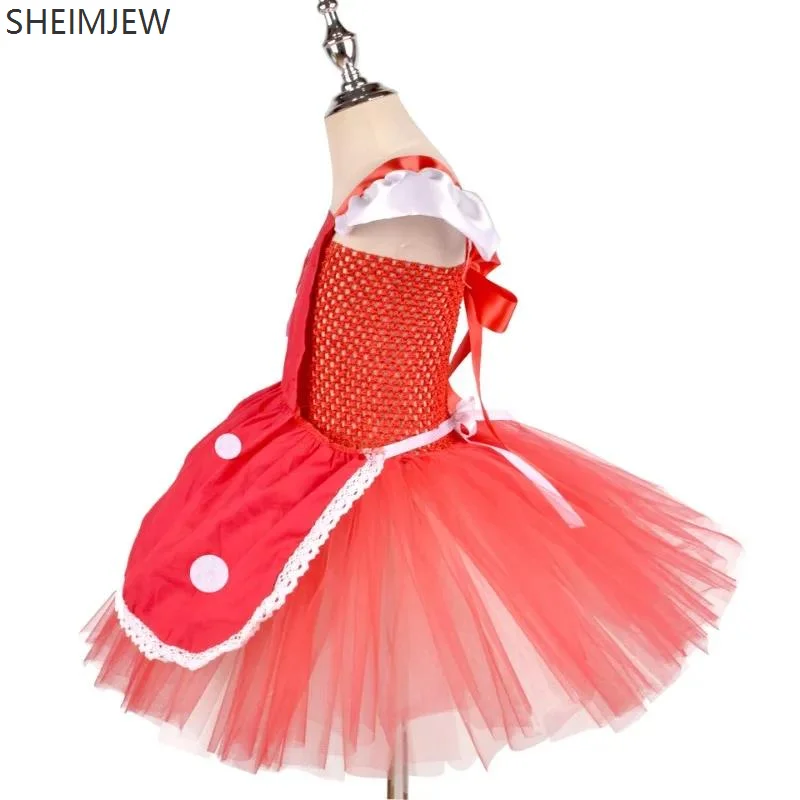 Meninas cogumelo saia halloween cogumelo carnaval festa traje bonito crianças festa de aniversário cosplay vestido vermelho conjunto lolita ballet