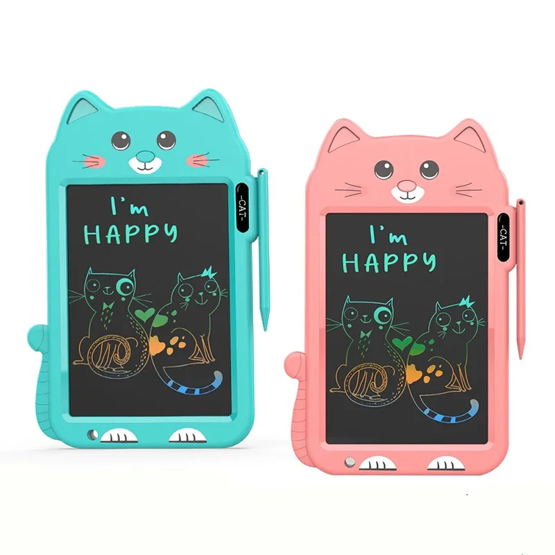 Gatos dos desenhos animados LCD Handwriting Board para crianças, Graffiti eletrônico, prancheta, estudantes e presentes de escritório, 8.8 ", novos modelos