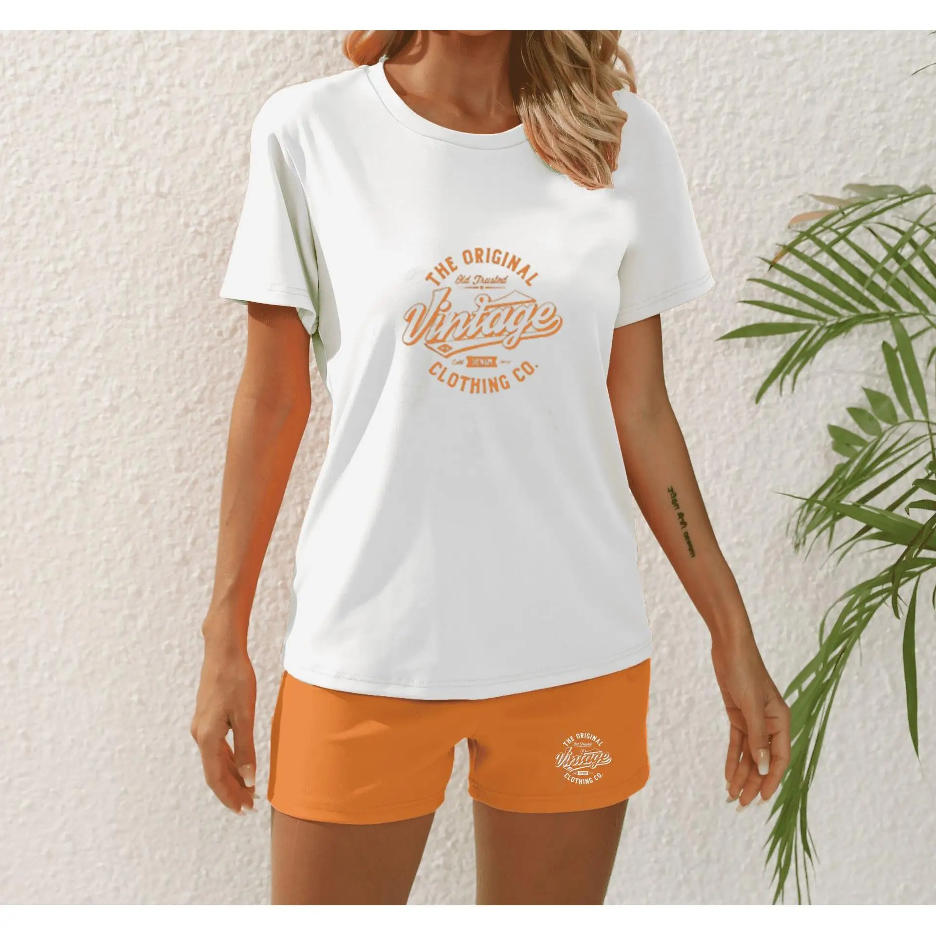 

Европейский и американский женский модный повседневный комплект Pure C 092, весенний сезонный комплект Faion, женская одежда