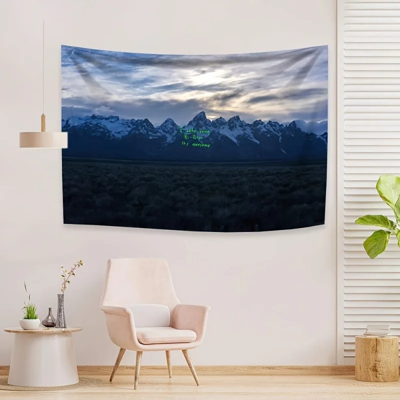 VIKAMA Kanye West Ye Album-Cover-Wandteppich im Grand Teton-Design für Hip-Hop-Dekoration, Schlafzimmer-Wandgestaltung und Fotohintergründe