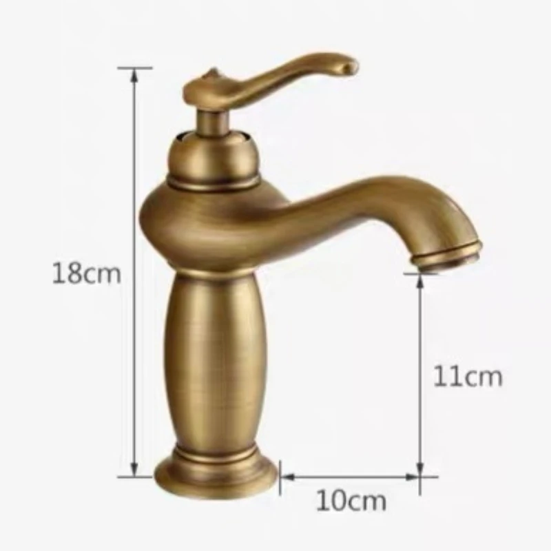 Vintage Copper Basin Faucet Household Bathroom Hot Cold Water Creative Styling Bathroom Faucets Durable Bathroom Accessories