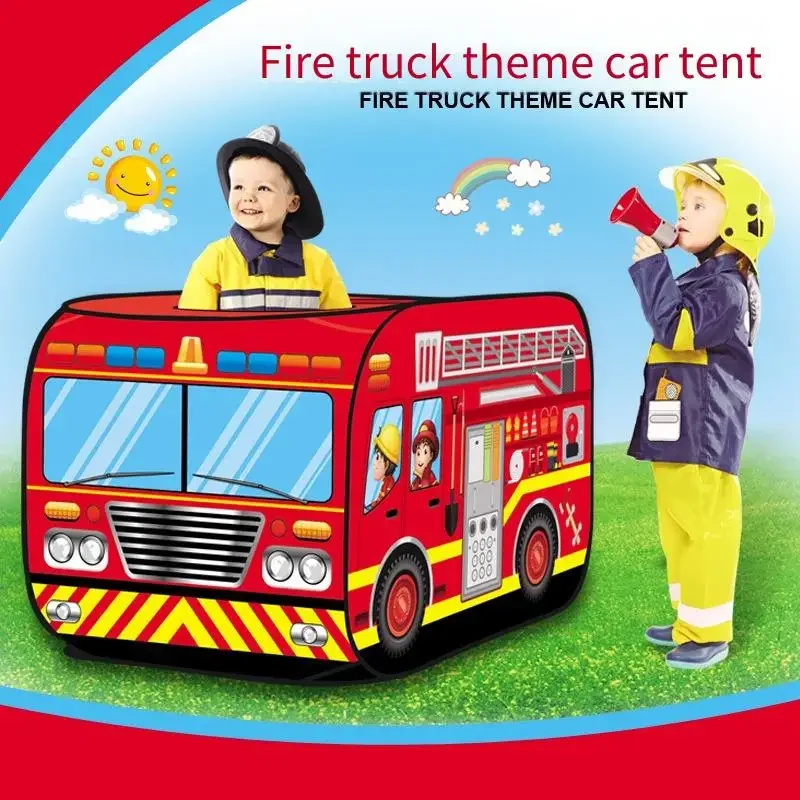 Tienda de campaña con camión de bomberos que rebota automática para niños, bolsa para conductores de helado, casa de juegos, juguete de interacción entre padres e hijos para niños