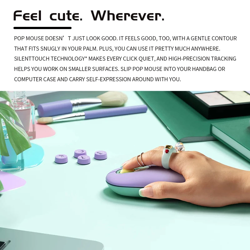 ماوس بلوتوث لاسلكي من سلسلة Logitech M350 POP لأجهزة iPad والأجهزة اللوحية وأجهزة الكمبيوتر المحمولة