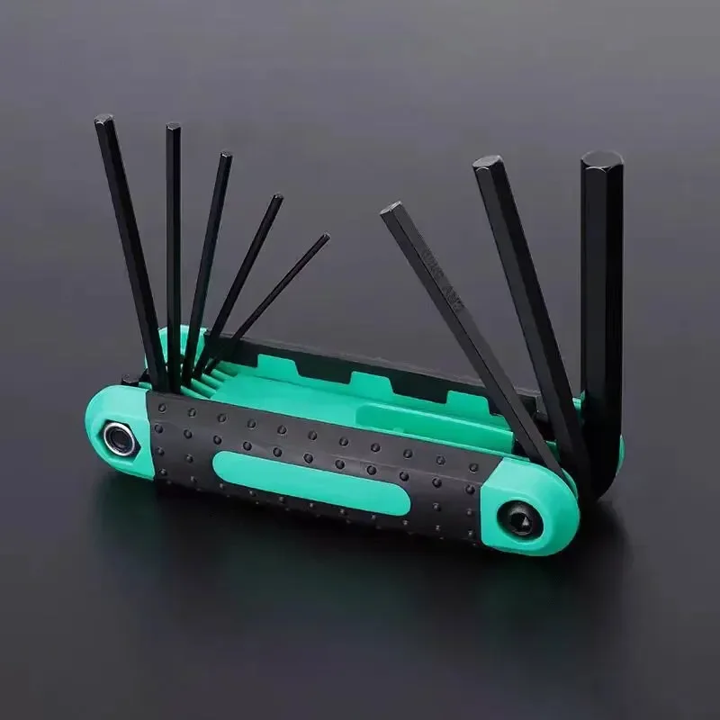 

8pcs Portable Folding Socket Wrench Set Mini Inner Hexagon Socket Wrench Metric Multi-functional Household Outdoor Repair Tool