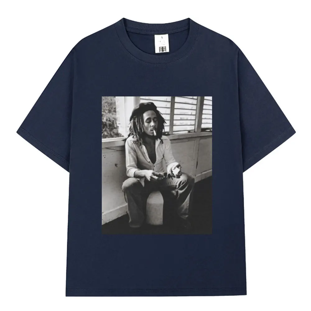 Reggae Music Originator Bob Marley T Shirt Men Vintage Gothic T-shirt Cotton Casual Oversized Short Sleeve T-shirts Streetwear