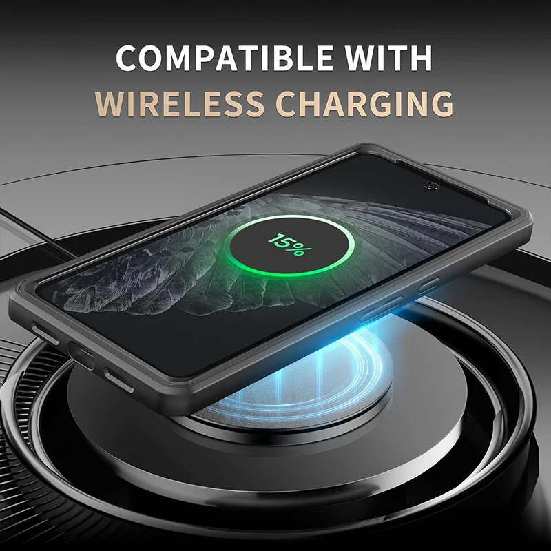 For Google Pixel 8 Pro Case built Slide Camera Cover Screen Protector Full-Body Shockproof Rugged Case with Kickstand Belt-Clip