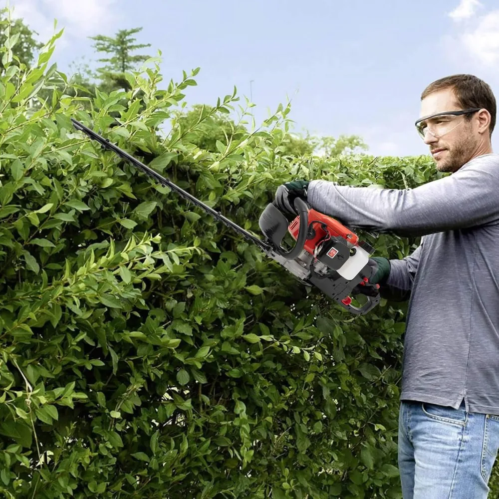 Hedge Trimmer 22.5cc Gas Hedge Trimmer 2 Stroke Gas Powered Dual Sided Hedge Trimmer for Gardener Professional Landscaper