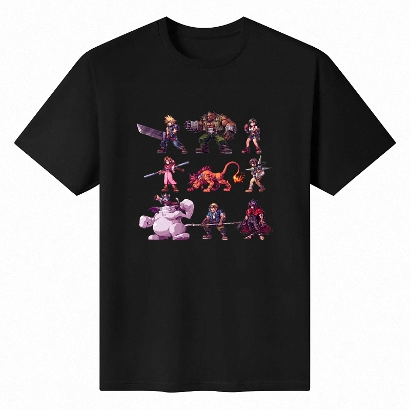 Final Fantasy 7 Characters Pixel Ff7 Cloud Tifa Barret Shirt T-shirt Tee Cool Hot Selling