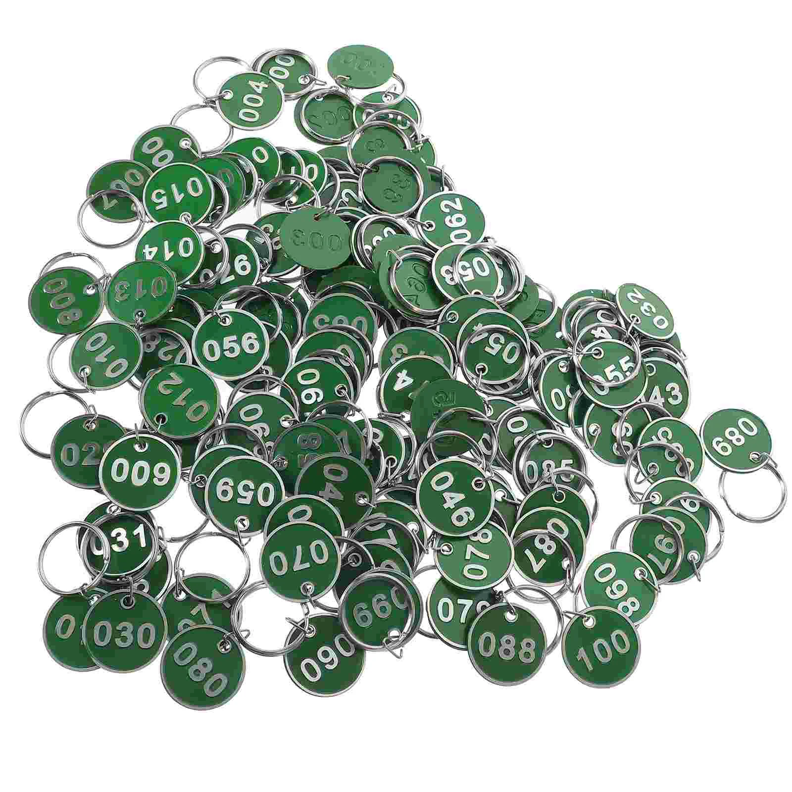 100 Pcs Crochet Figure Base Stand Digital Hand Number Stickers Metal Key Tags with Ring Office Support