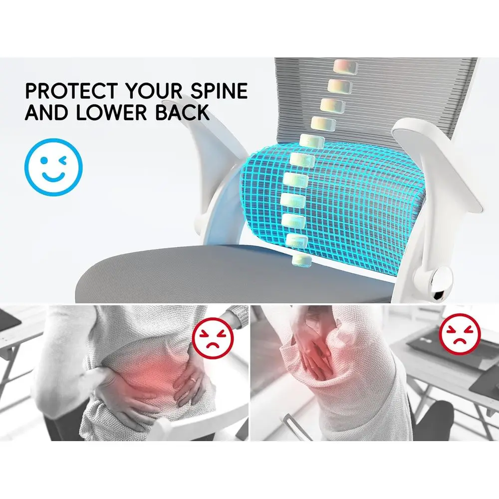 Silla de escritorio ergonómica con respaldo alto para el hogar y la oficina, cómodo asiento para computadora, asiento ancho para grandes y altos, capacidad de 330 libras (gris)