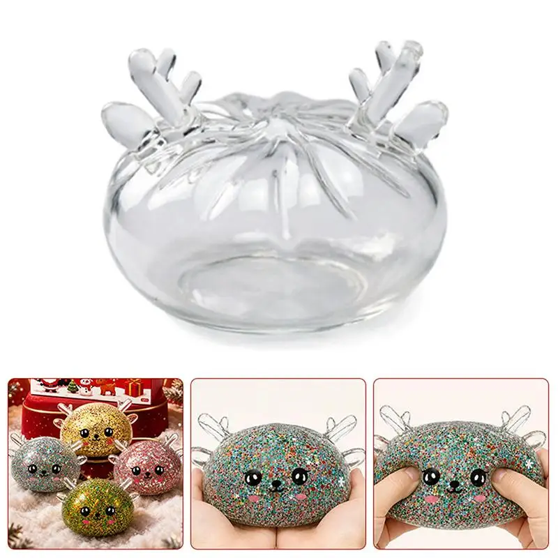 TPR Empty Squeeze Ball Shells Cute Antlers Bao Shape Soft Durable for DIY Stress Relief Office Desk Toys Adults Use