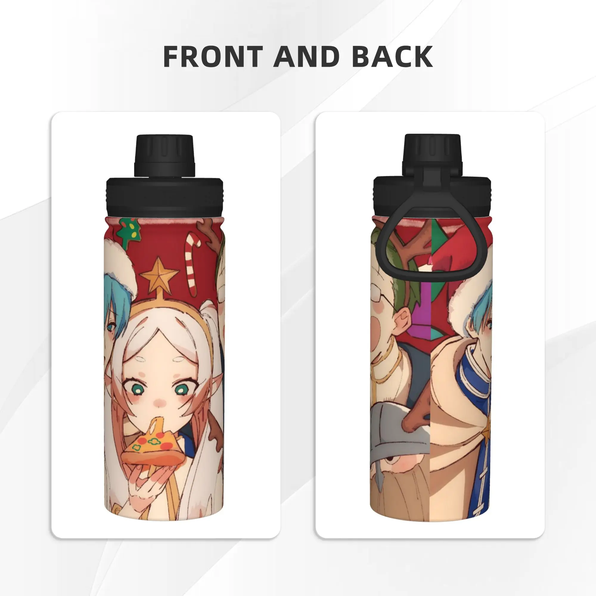 Frierens Beyond Journey's End Anime 18OZ Sports Insulated Kettle  Thermal Cup Stainless Steel Smoothie Tea Mug Spill Proof