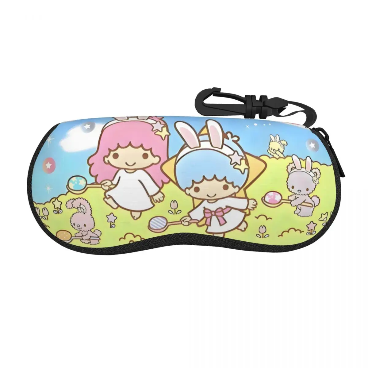 

Custom Sanrio Little Twin Stars Anime Eyeglass Glasses Case Men Women Soft Lala Kawaii Cartoon Kiki Sunglasses Protective Pouch