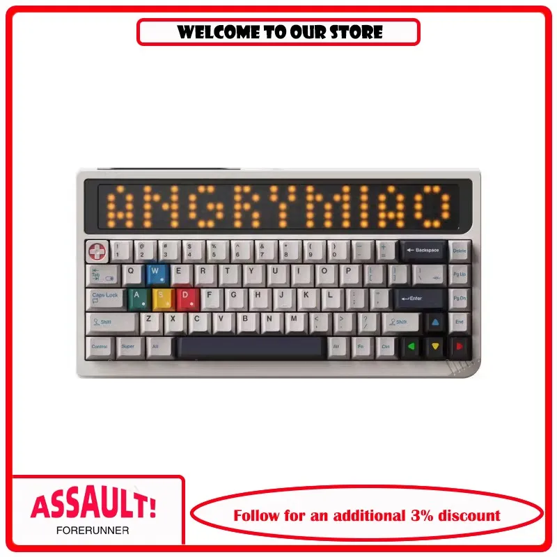 AngryMiao RGB65 Wireless Bluetooth Mechanical Keyboard Three Modes  aluminum Keyboard High-End birthday Gift customization
