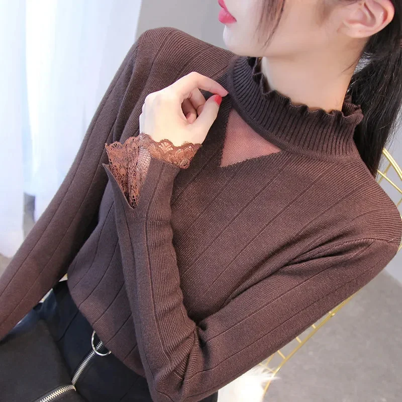 2023 Basic Turtleneck Women Sweater Pullover Knitted Long Sleeve Vintage Autumn Winter Slim Black Knit Sweaters Pull Femme Hiver