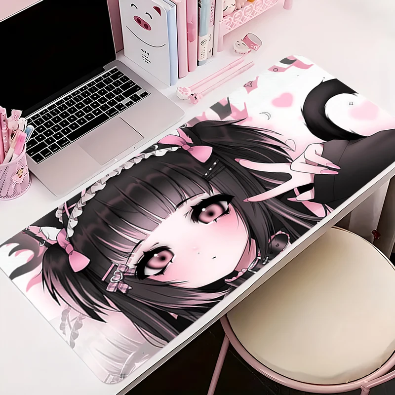 

Резиновый коврик для мыши Kawaii, нескользящий настольный коврик, розовый, с иллюстрацией для девочек, милый большой коврик для мыши, геймерский коврик для мыши с принтом, игровые коврики для клавиатуры
