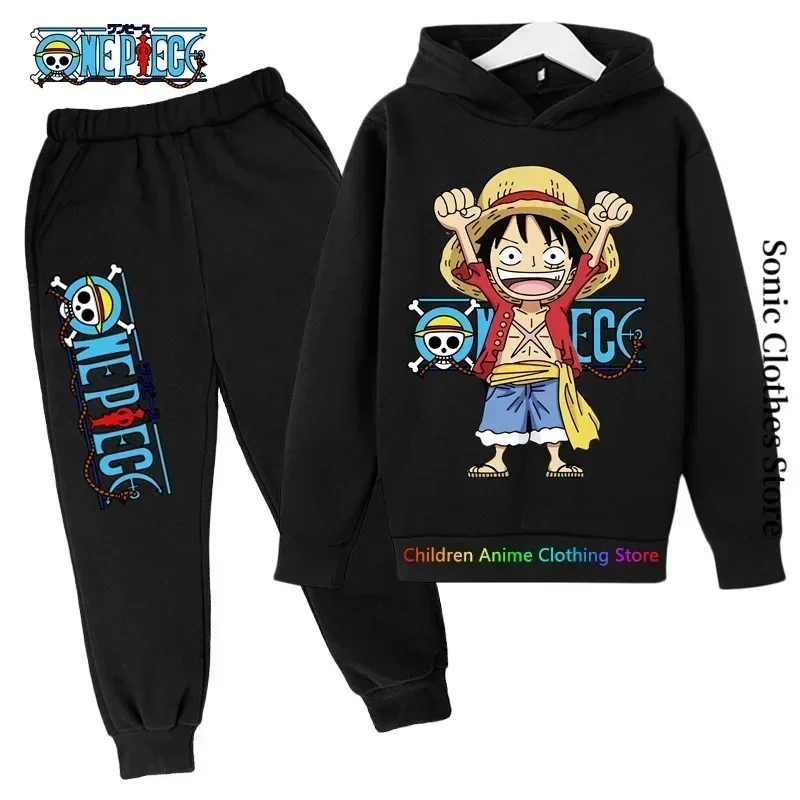 New Anime One Piece Hoodies Kids Fashion Luffy Pullover Oversized Hoodie Sweats Kids Hip Hop Coat Boys Clothing Sudaderas