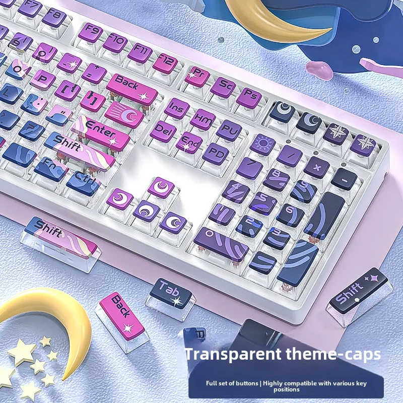 

PBT thermal sublimation side transparent light transmission personalized mechanical keyboard keycap ASA height 64/75/87/99/108 k