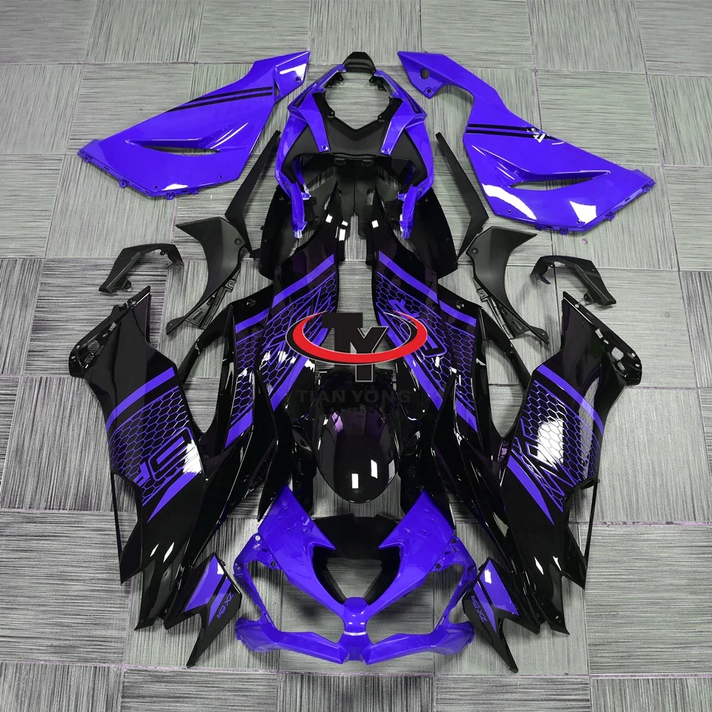 Motorcycle Bodywork Cowling For ZX6R ZX 6R 636 2019 2020 2021 2022 2023 2024 Injection Purple black mesh print Full Fairing Kit