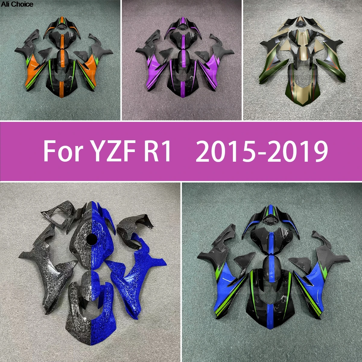 Fairing Set for 2015-2019 Yamaha YZF-R1 Quality Forged Carbon Fiber Full ABS Plastic Fairings Kit Suitable 15-19 YZF R1