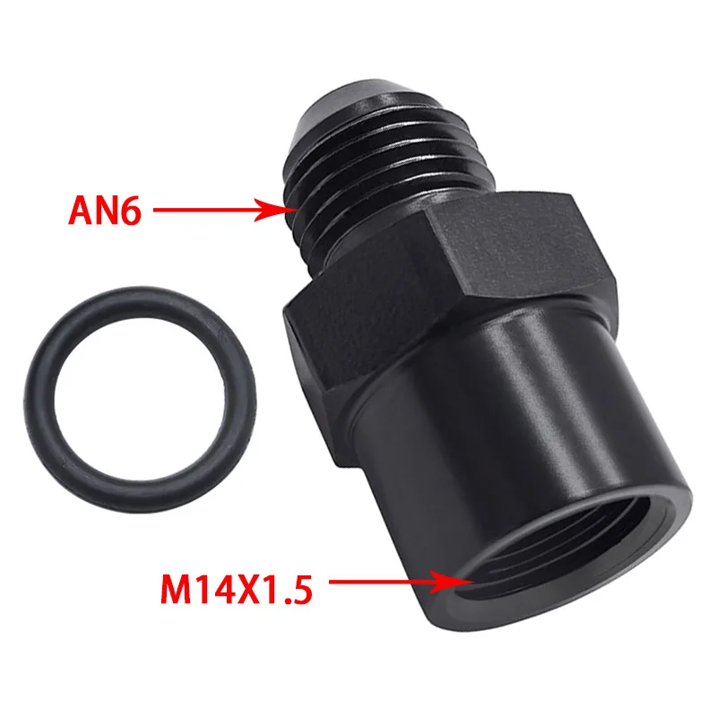 

1PC Aluminum M14x1 5 Female to 6AN Male Flare Adapter Fuel Fitting Black