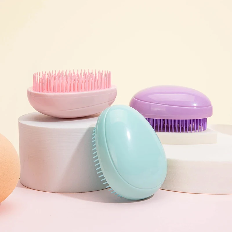 Mini Detangling Hair Brush Egg Round Shape Hair Brushes Anti-knotting Hair Smoothing Combs Anti Static Massage Hair Care Tools image 2