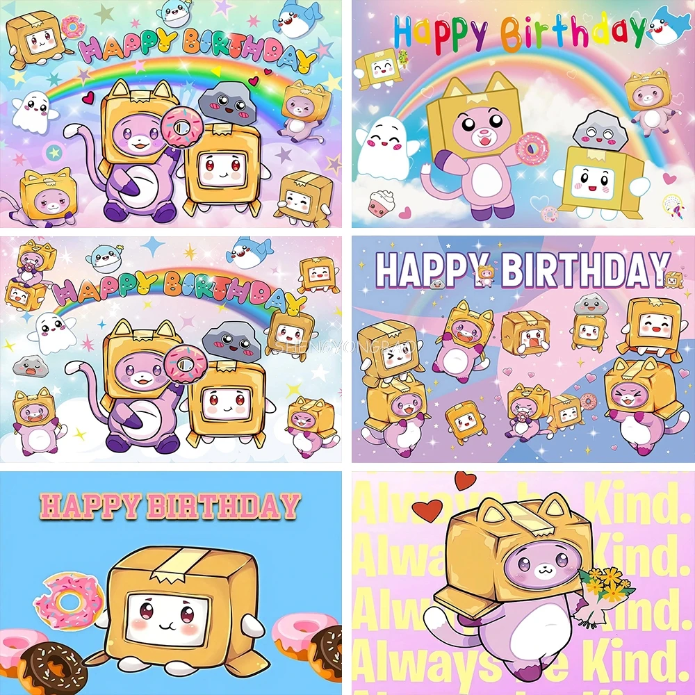 

Cartoon Game Lankybox Theme Photography Backdrops Kids Birthday Party Baby Shower Decoration Props Photo Studio Background GB-01
