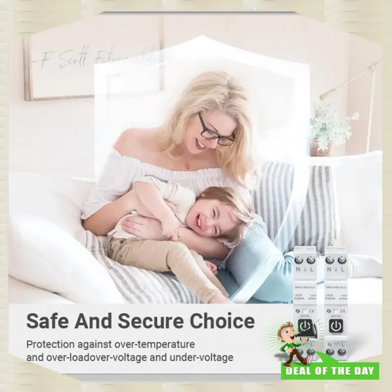 24-Hour Delivery TUYA 63A 1P+N Zigbee Smart Circuit Breaker With Metering Smart Home Wireless Remote Control Smart Life Alexa Ho