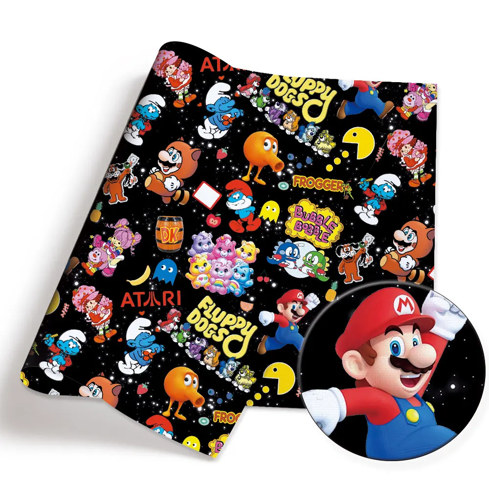 Mario game Fabric140*50cm Handmade Sewing Patchwork Quilting Baby Dress Home Sheet Printed Fabric Fabric Sewing Kids