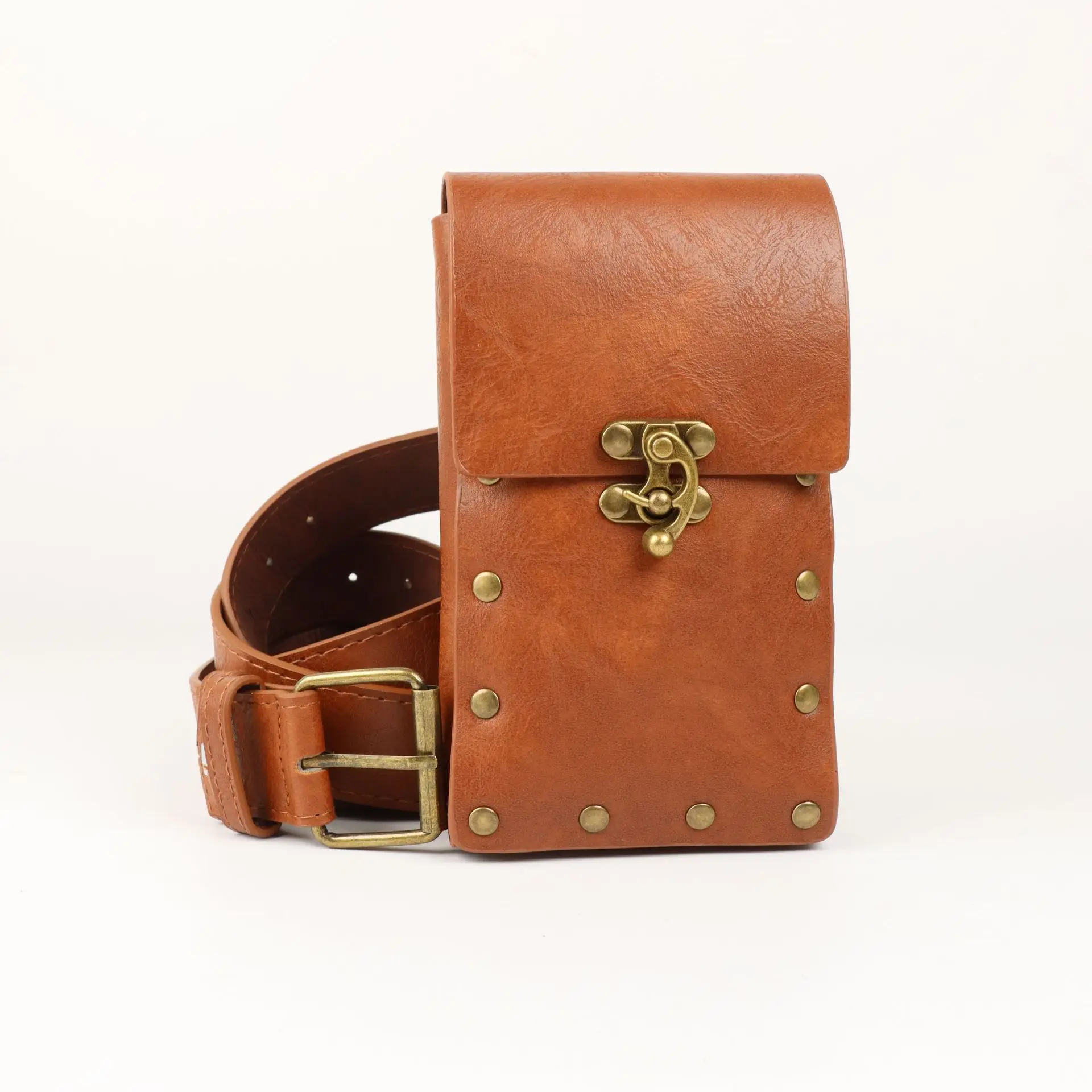 Nordic Medieval Retro Viking Style Three-Piece Belt and Waist Bag Set for Men and Women Role Play