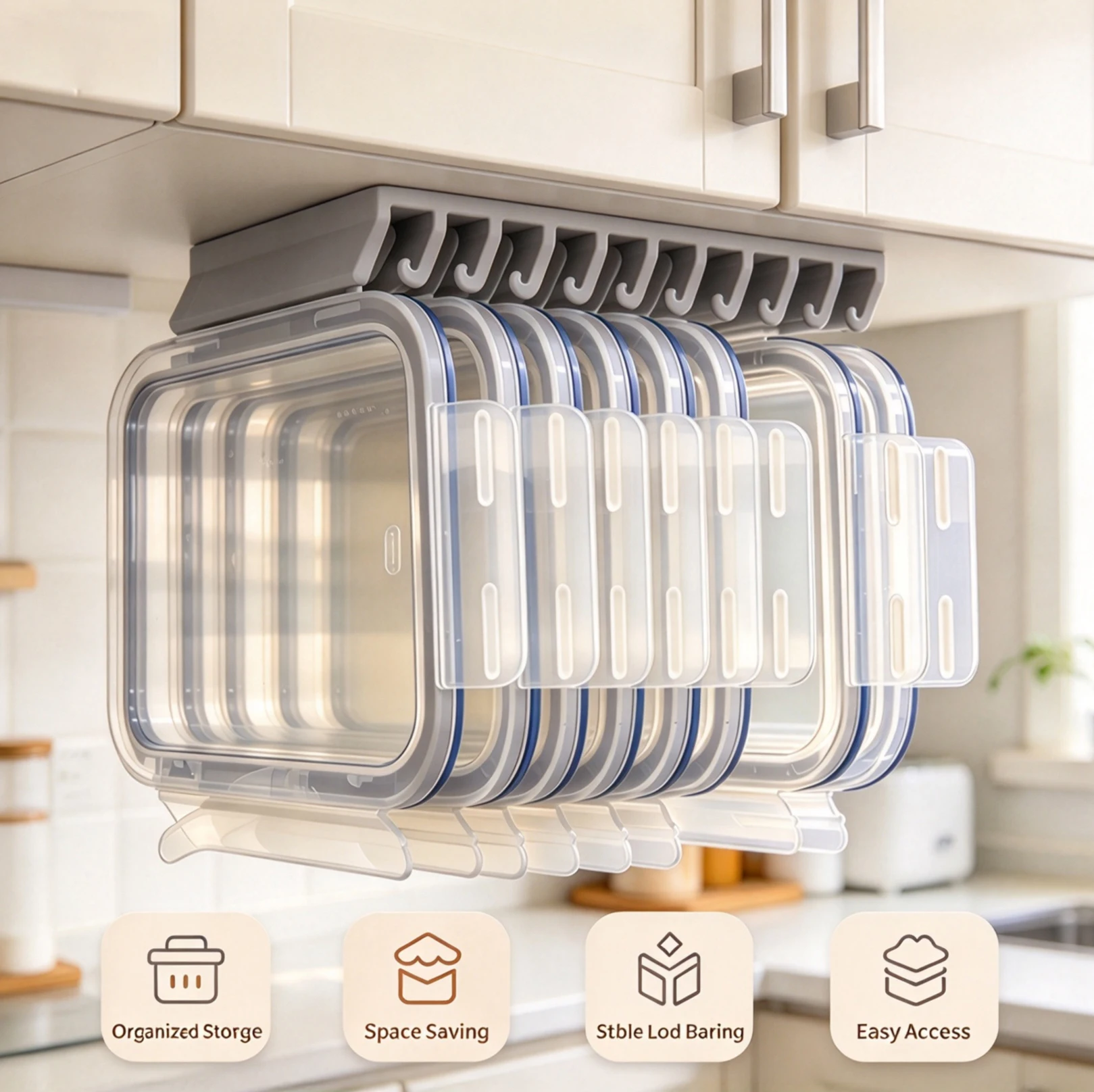 Food Storage In Cabinets - Suporte de Parede para Tampas de