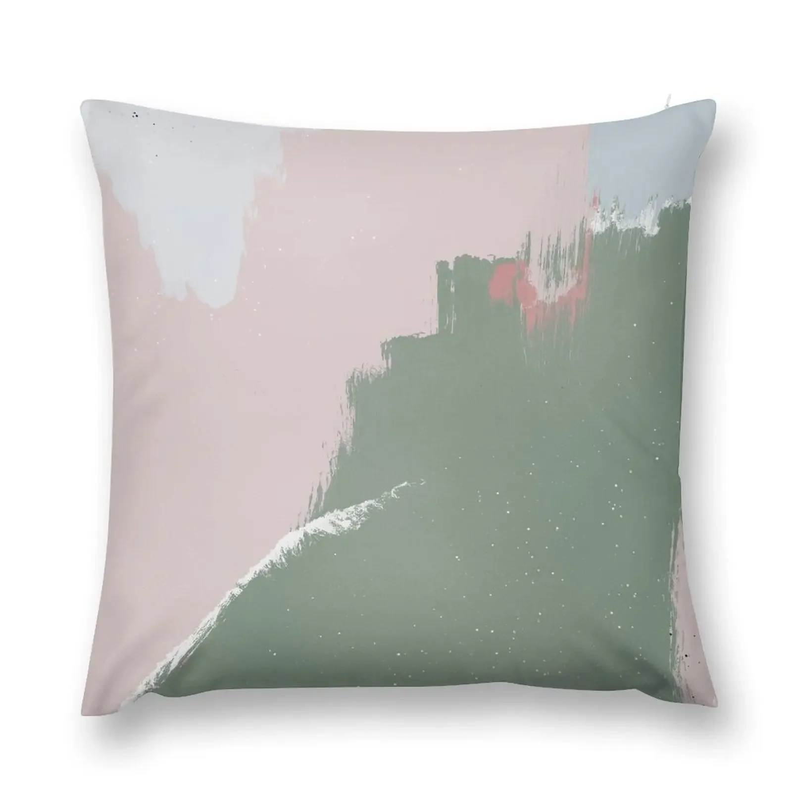 Modern Abstract Art Painting in Sage Green & Blush Pink Throw Pillow christmas cushions covers Sitting Cushion pillow