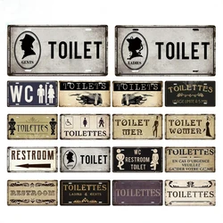 Vintage Restroom Metal Sign Plaque Metal Aluminum Plate for Bar Club Toilet Bathroom Restroom Toilettes Door Bar Club Cafe Decor
