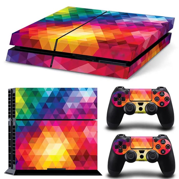 Geometry Console Sticker Wrap Controller Dustproof Vinyl Cover Decal Protective for Case for Shell for PS4